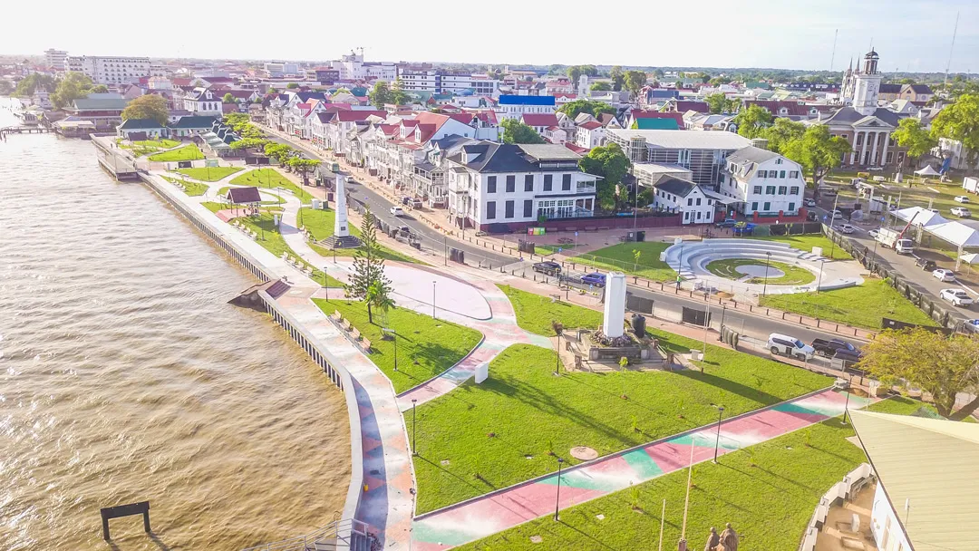 Paramaribo waterfront where relocated employees settle